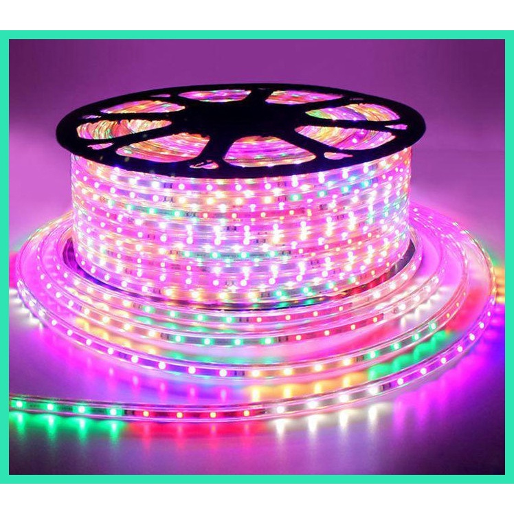 Đèn tiktok 10m - 5m Led RGB chớp màu nhiều chế độ kèm nguồn - đèn tiktok đổi màu điện áp 220V