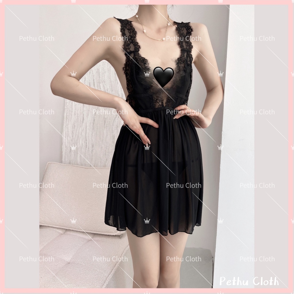 （Q1,HCM）Đồ ngủ nữ sexyVáy Ngủ Hàn QuốcCao Cấp Xẻ Đùi Dáng Suông Mềm Mịn Đầm Nữ Quyến Rũ cho 40-65kg---001