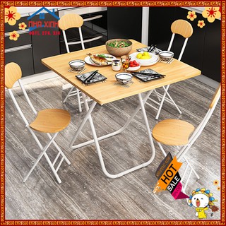 Bộ bàn ăn gấp gọn, bộ bàn uống nước uống trà uống cafe xếp gọn thông minh tiện lợi giá rẻ 60x60x74cm