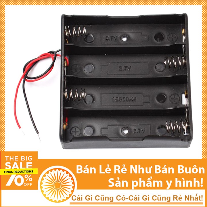 Đế Pin Ultrafire 18650 4 Pin Nối Tiếp Có Dây