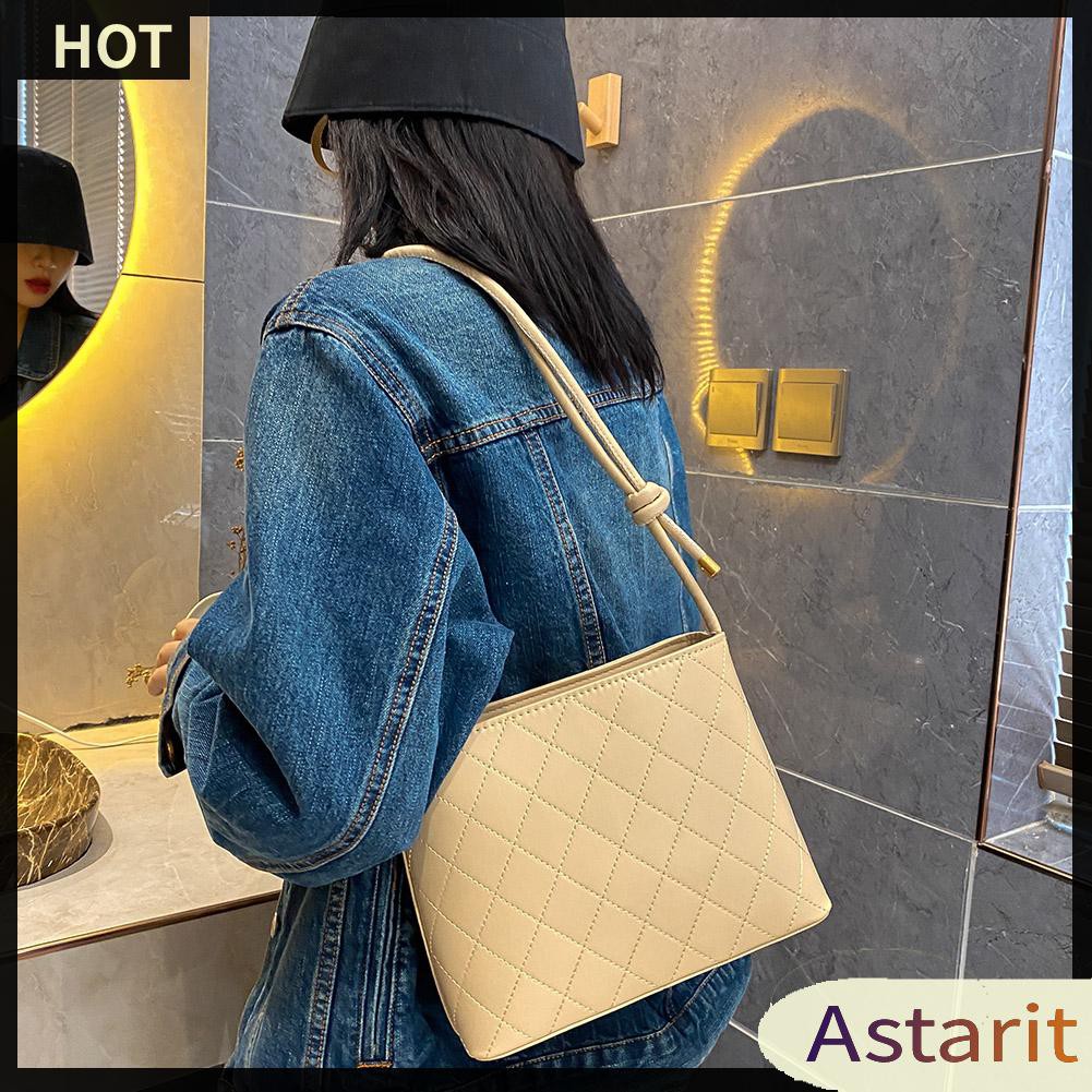 Fashion Lattice Pattern Women Messenger Handbag Solid PU Shoulder Totes Bag
