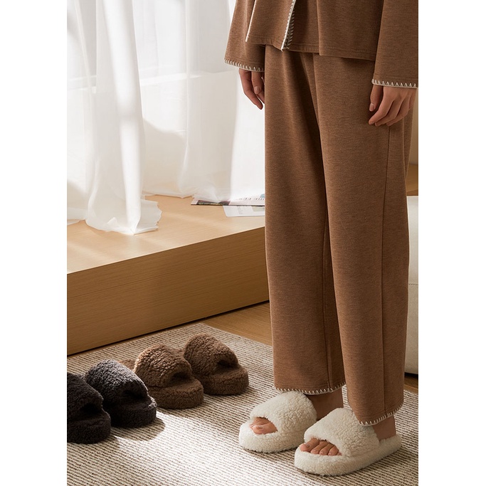 Dép bông đi trong nhà POSEE PS4009W chống trượt thời trang thu đông 2022 đáng yêu dành cho nữ