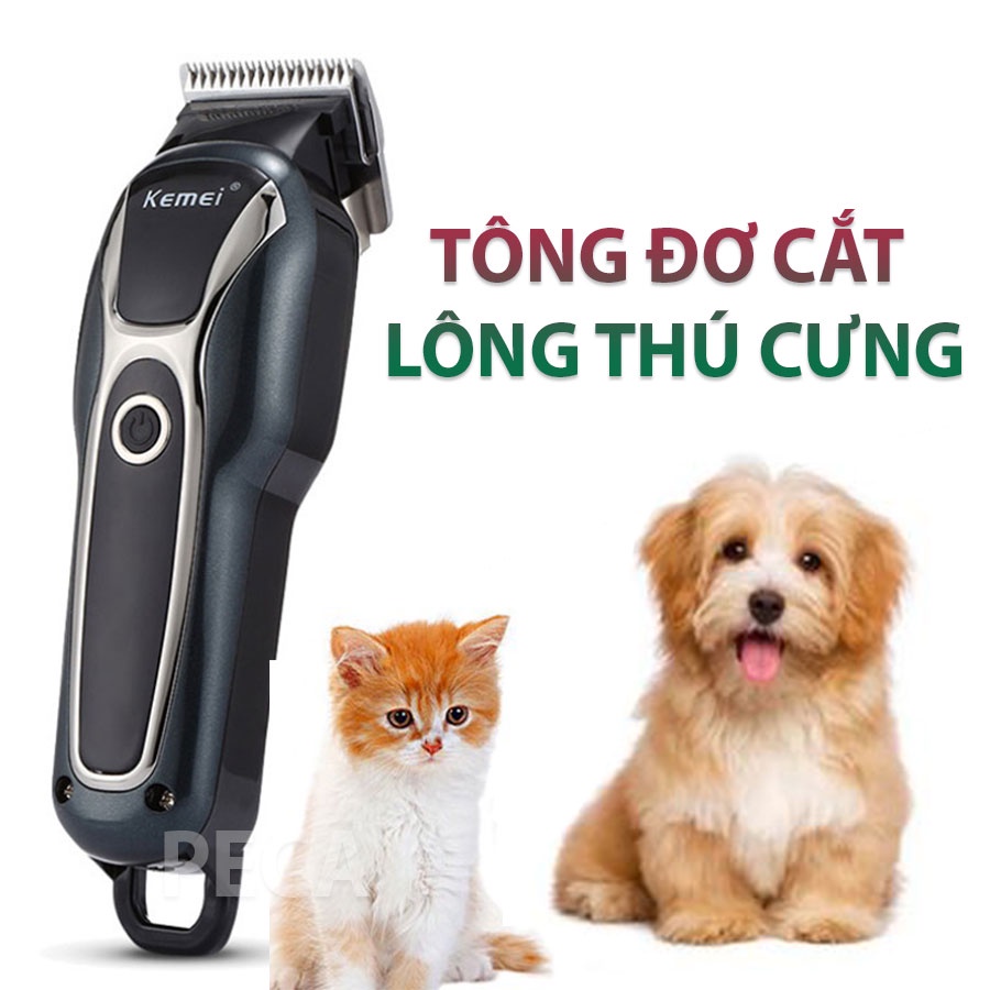 Tông đơ cắt tỉa lông thú cưng KEMEI KM-1991 công suất mạnh mẽ điều chỉnh 2 mức tốc độ kèm kềm và dũa móng chó, mèo