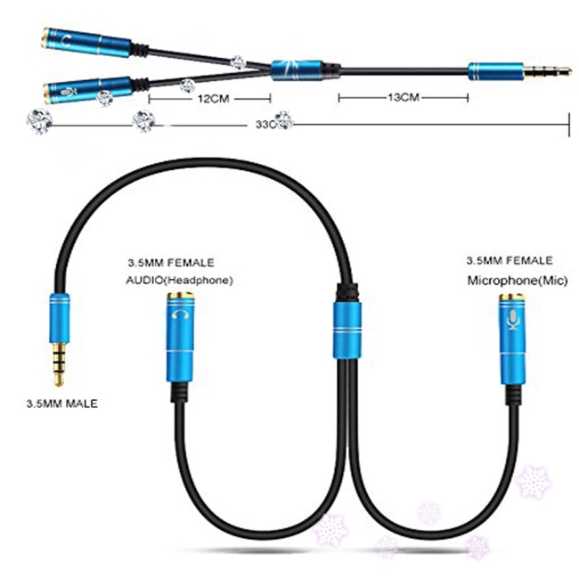 Bộ Chia Jack Tai Nghe 3.5mm Kèm Mic