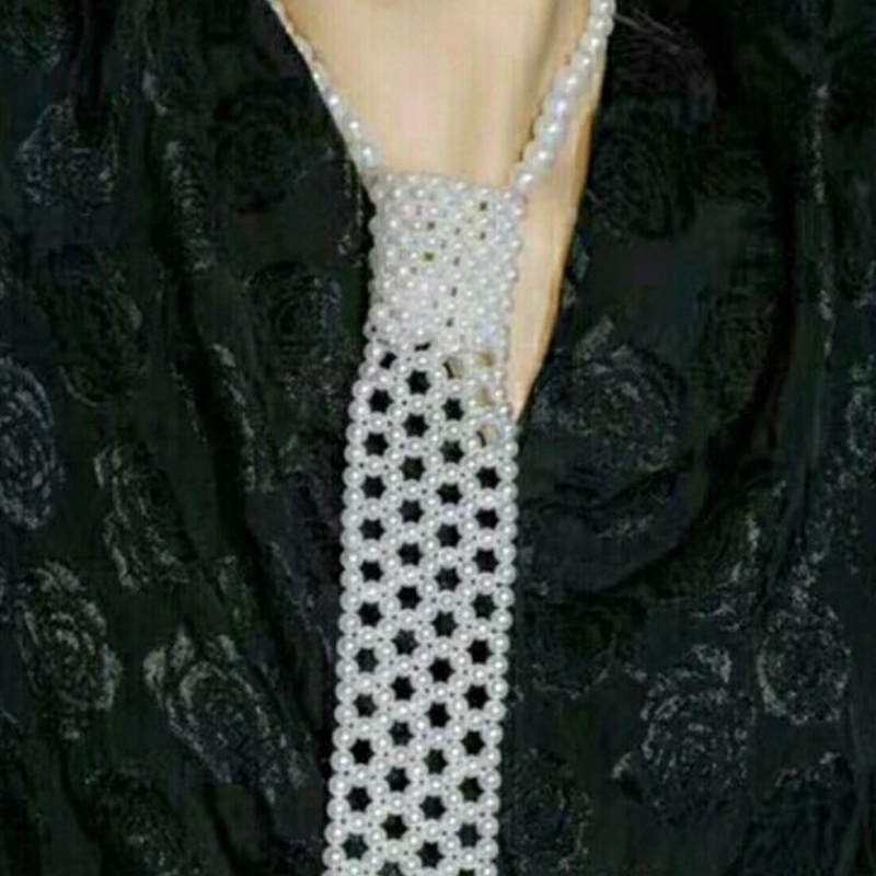 Vòng Cổ Kết Hạt Ngọc Trai Giả Thủ Công Phong Cách Vintage Dành Cho Nữ