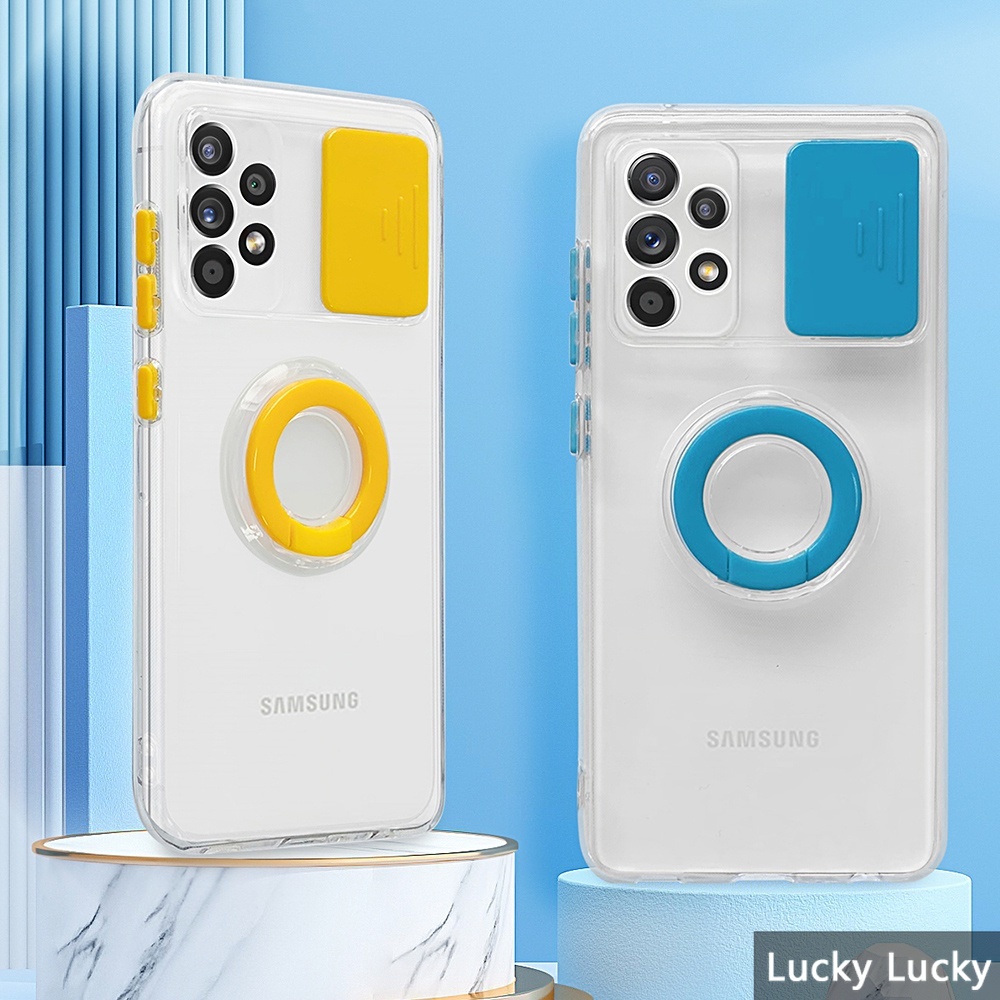 Ốp Điện Thoại Mềm Trong Suốt Có Giá Đỡ Nhẫn Cho Samsung A13 A23 A33 A53 A73 A03 4G 5G