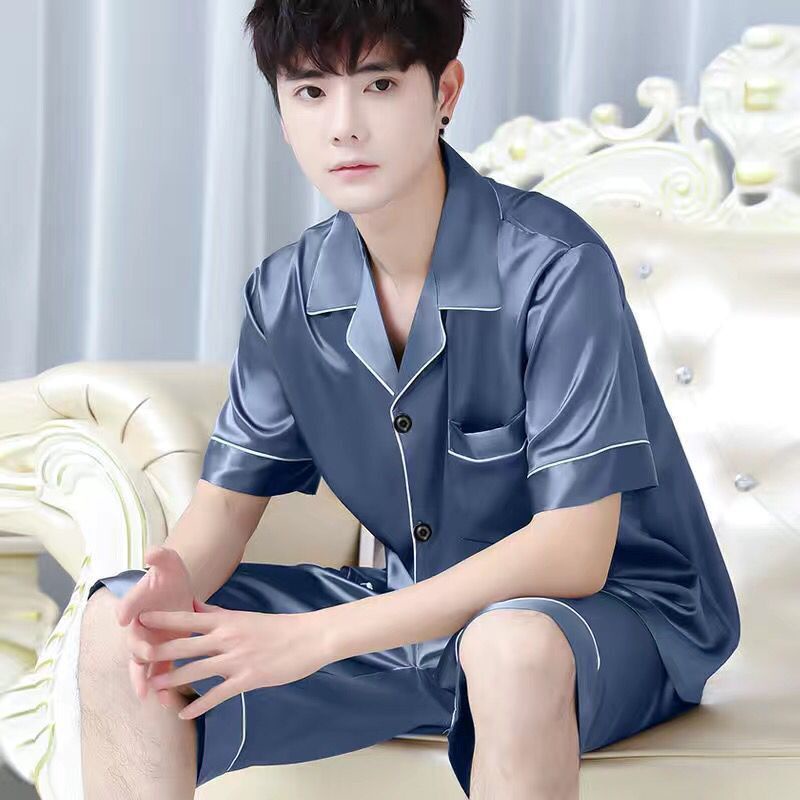 Bộ Đồ Ngủ Bằng Lụa Lạnh Mỏng Cao Cấp Phong Cách Cho Nam
