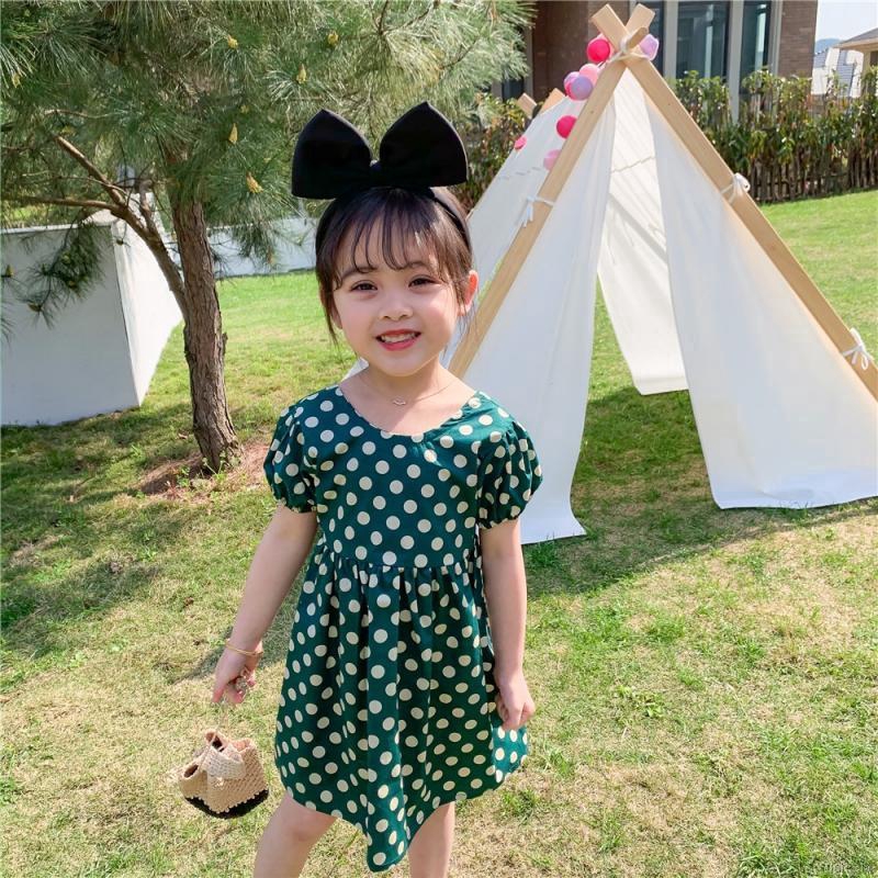 Đầm chấm bi hở lưng phong cách Hàn Quốc dành cho trẻ em