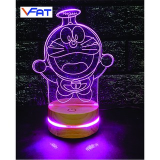 Doraemon 2, Đèn 3D led, đèn 16 màu thay đổi, quà tặng, đèn mica, VFAT Shop