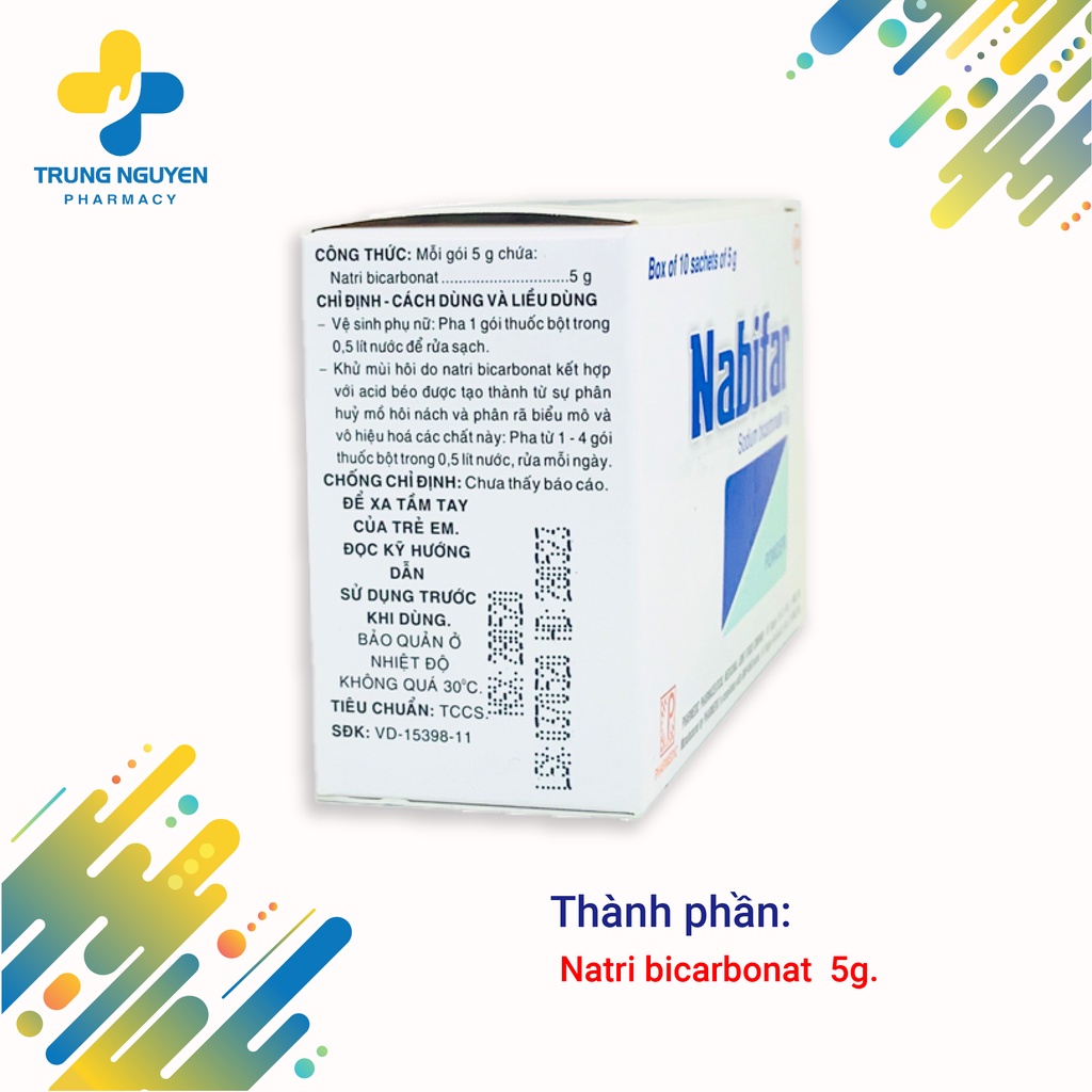 Bột vệ sinh vùng kín, khử mùi hôi Nabifar