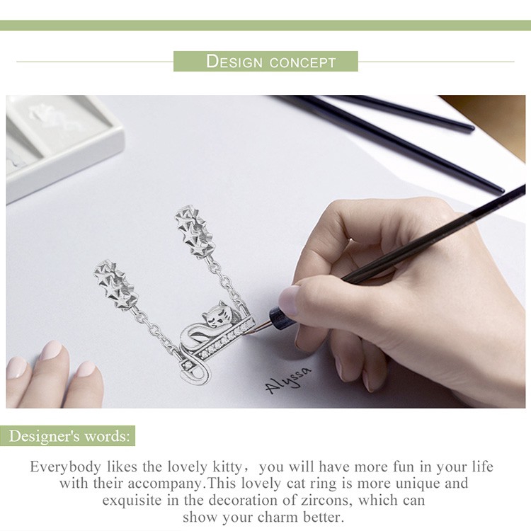 Charm Bamoer hình chú mèo nằm ngủ đáng yêu