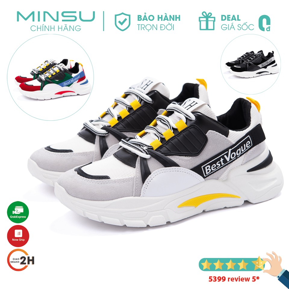 Giày Thể Thao Nam BEST VOGUE MINSU M3516, Giày Sneaker Bata Nam Phong Cách Hàn Quốc Rất Ngầu Khi Mang Đi Chơi, Đi Học