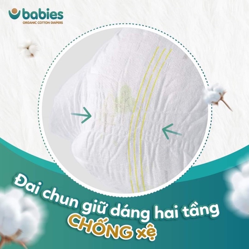 [MUA 2 BỊCH GIẢM 15k] Tã Bỉm BABIES ORGANIC an toàn cho bé [Dán S66/M56/L46] [Quần M54/L50/XL46/XXL40]