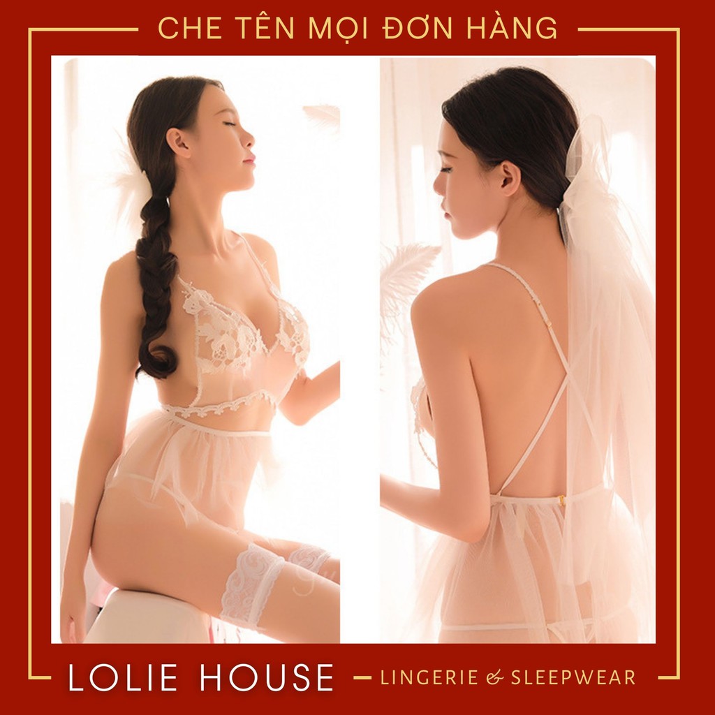 Cosplay Cô Dâu Tiểu Thư - Set váy ngủ cô dâu gợi cảm sexy LOLIE HOUSE - CP8 | BigBuy360 - bigbuy360.vn