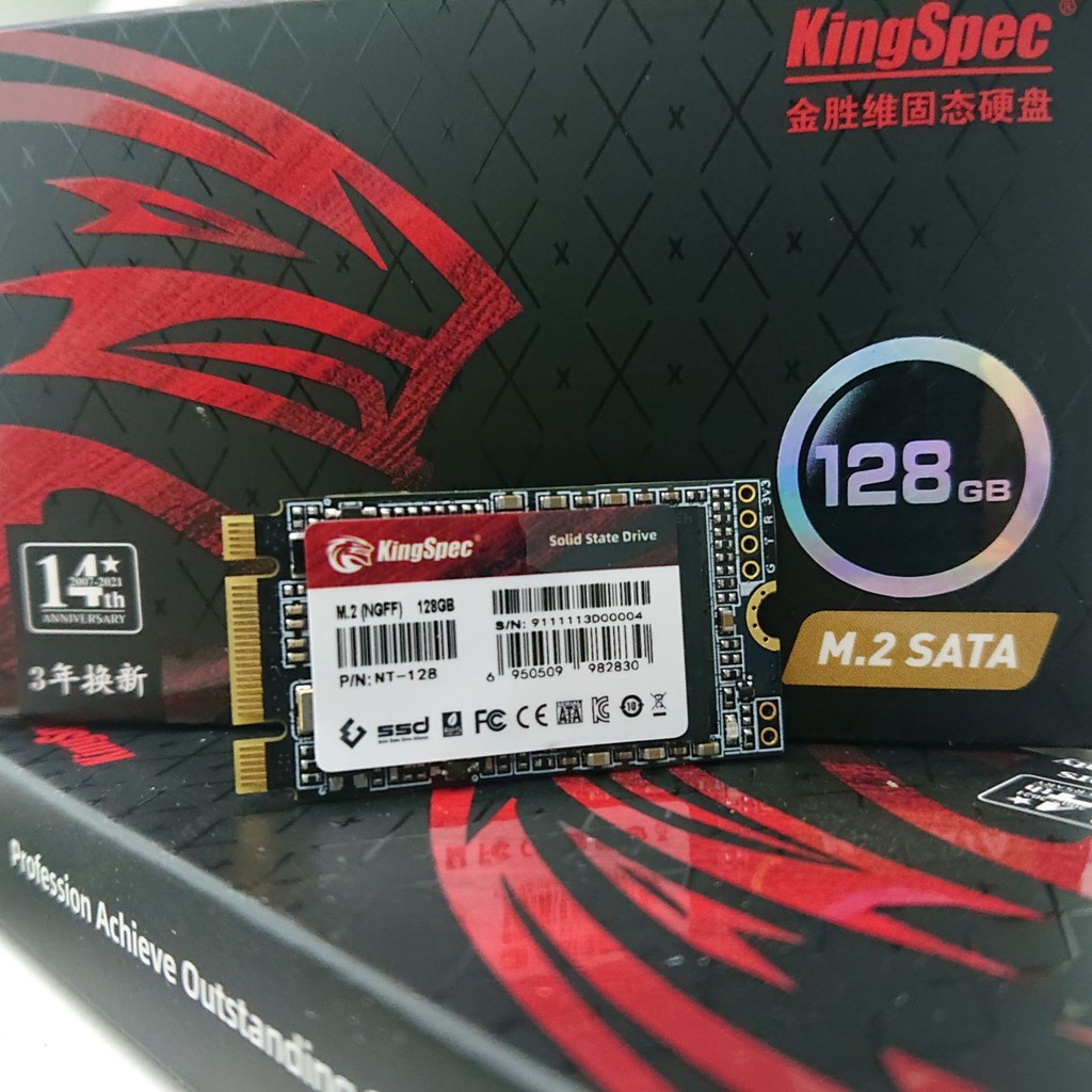 [Mã 55ELSALE1 giảm 7% đơn 300K] Ổ cứng SSD M2 SATA 2242 KingSpec M.2 NGFF | 128Gb 256Gb