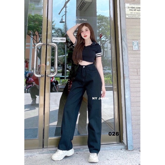 QUẦN JEANS CULOTTES XUÔNG DÀI TRƠN MAY GẤU- hình thật chính chủ