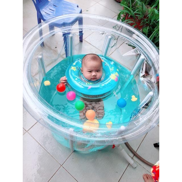 Bể bơi cho bé 80x80 đủ phụ kiện, bể bơi thành cao cho bé