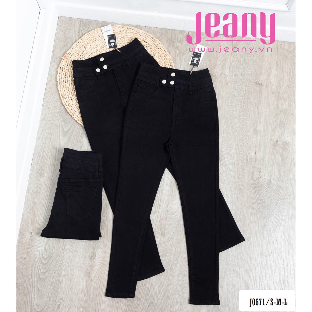Quần Jean Nữ Lưng Siêu Cao 3 Nút  Màu Đen J0671 - Jeany