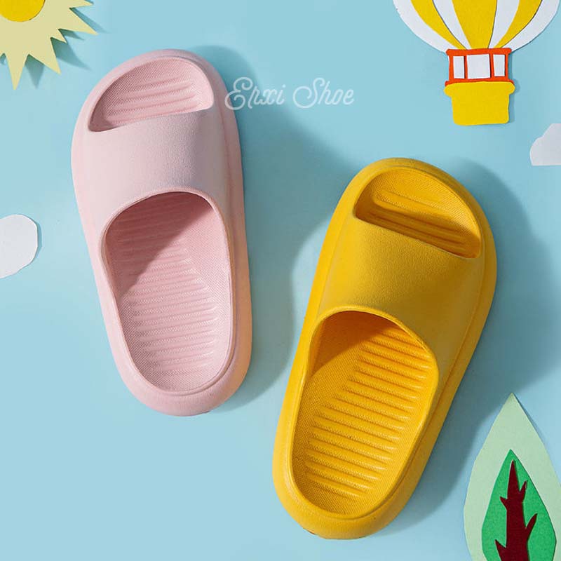 Oeteo Dép Đi Trong Nhà Đế Dày Màu Trơn Dễ Thương Cho Bé