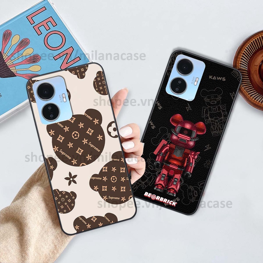 Ốp Vivo Y55 2022 gấu be@rBrick gấu Teddy Kaws siêu đẹp, phong cách, cá tính