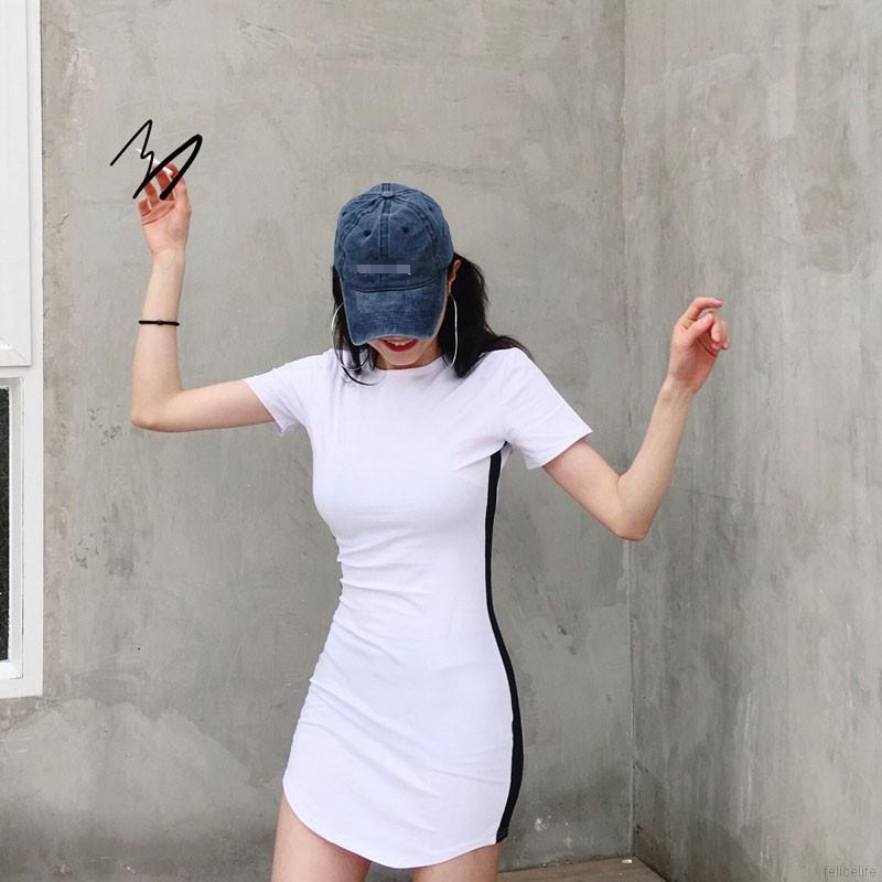 FREESHIP ĐƠN 99K_ Đầm Tay Ngắn Cổ Tròn Thoải Mái