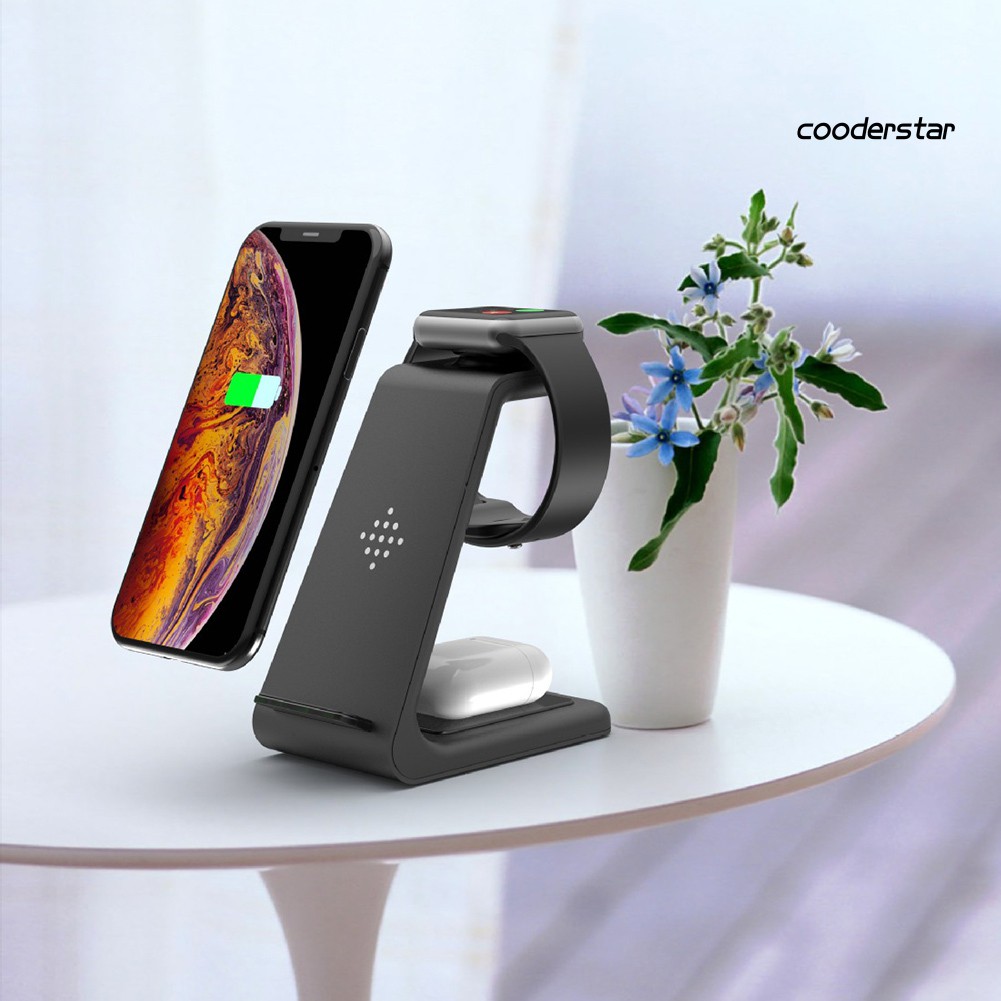 ★COOD★3 in 1 Qi Wireless Fast Charging Charger Dock Stand for iPhone for AirPods Pro