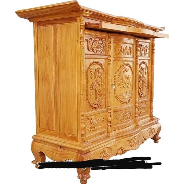 TỦ THỜ GỖ GÕ ĐỎ CỬA CONG phúc lộc thọ HÀNG NHÀ ĐÓNG