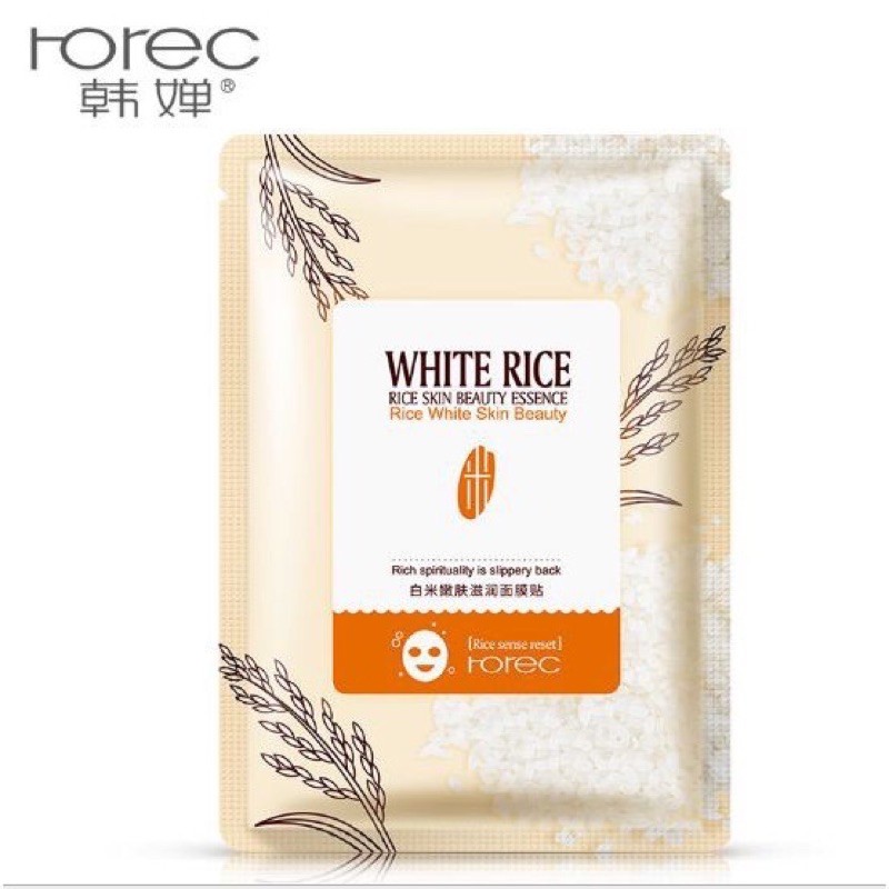 Mặt nạ gạo trắng da wite rice Rorec cao cấp 3 lớp  mask dưỡng da nội địa trung