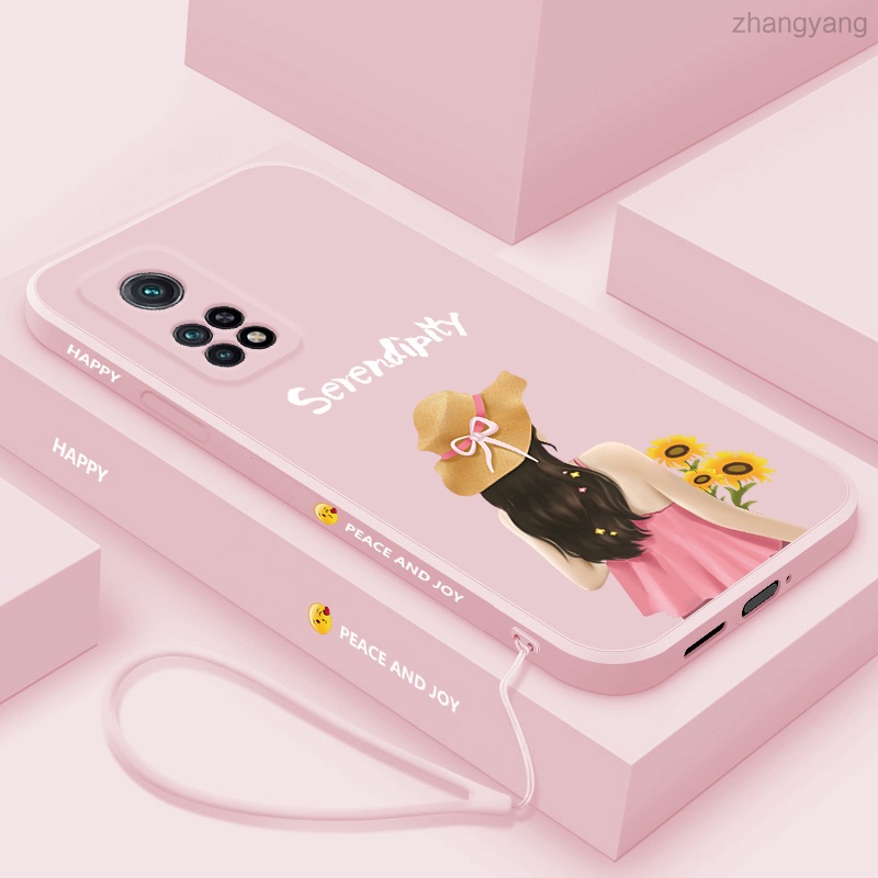 Ốp Điện Thoại Silicon Họa Tiết Nhân Vật Dễ Thương Kèm Dây Đeo Cho redmi note 11 note 11s note 11 pro