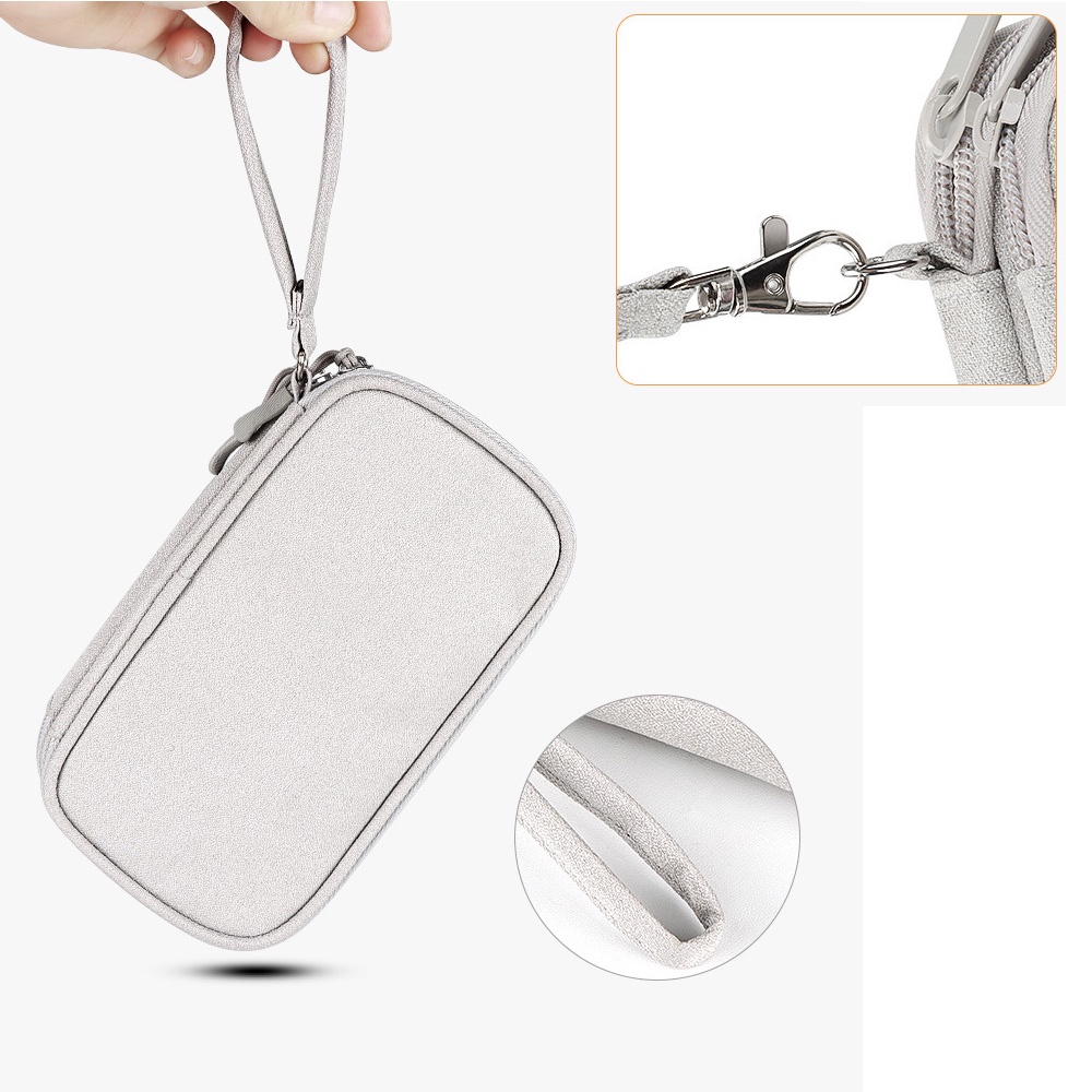 Túi đựng điện thoại 2 ngăn MILASO đựng phụ kiện công nghệ, tai nghe, cáp sạc, pin dự phòng đa năng TA-001198