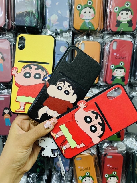Ốp Lưng Hình Vịt - Shin - Ếch - Doremon kèm ví cute Ip6/6+/7+/8+/x/xs/xsmax