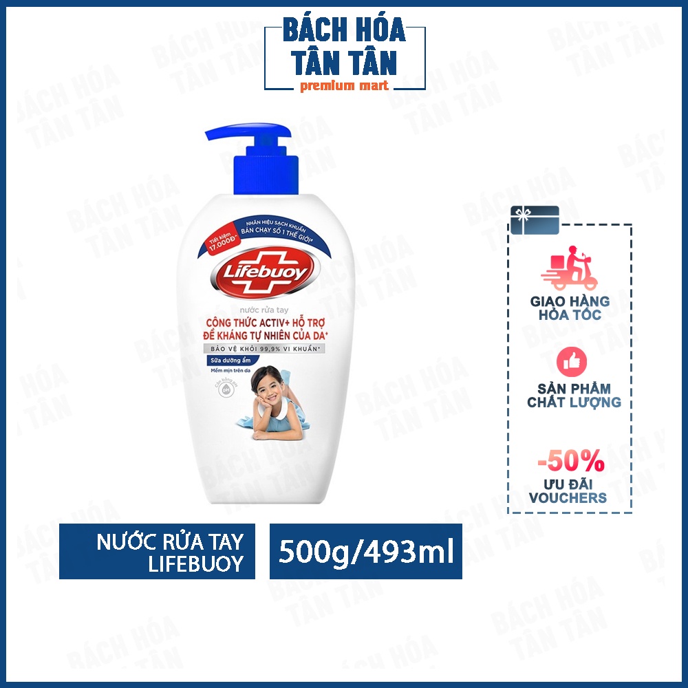 Nước rửa tay Lifebuoy, chai 500g/493ml