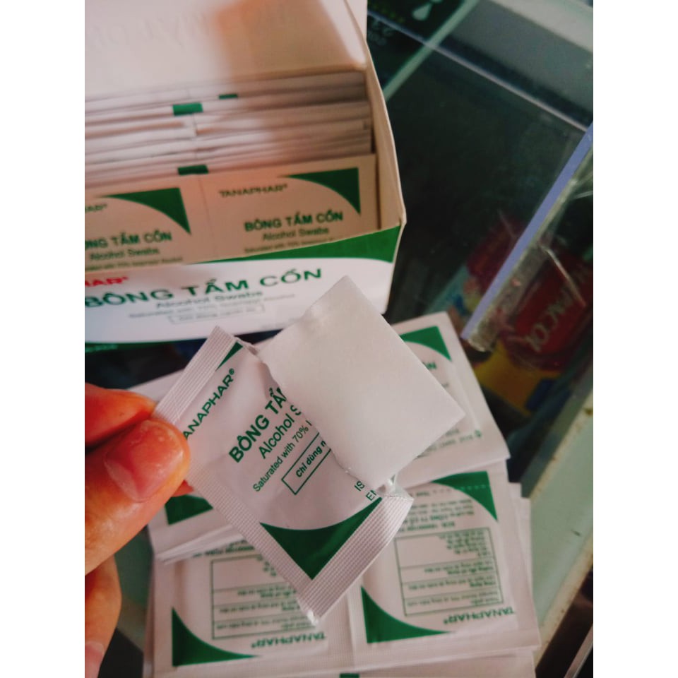 Bông tẩm cồn TANAPHAR sát khuẩn, sát trùng