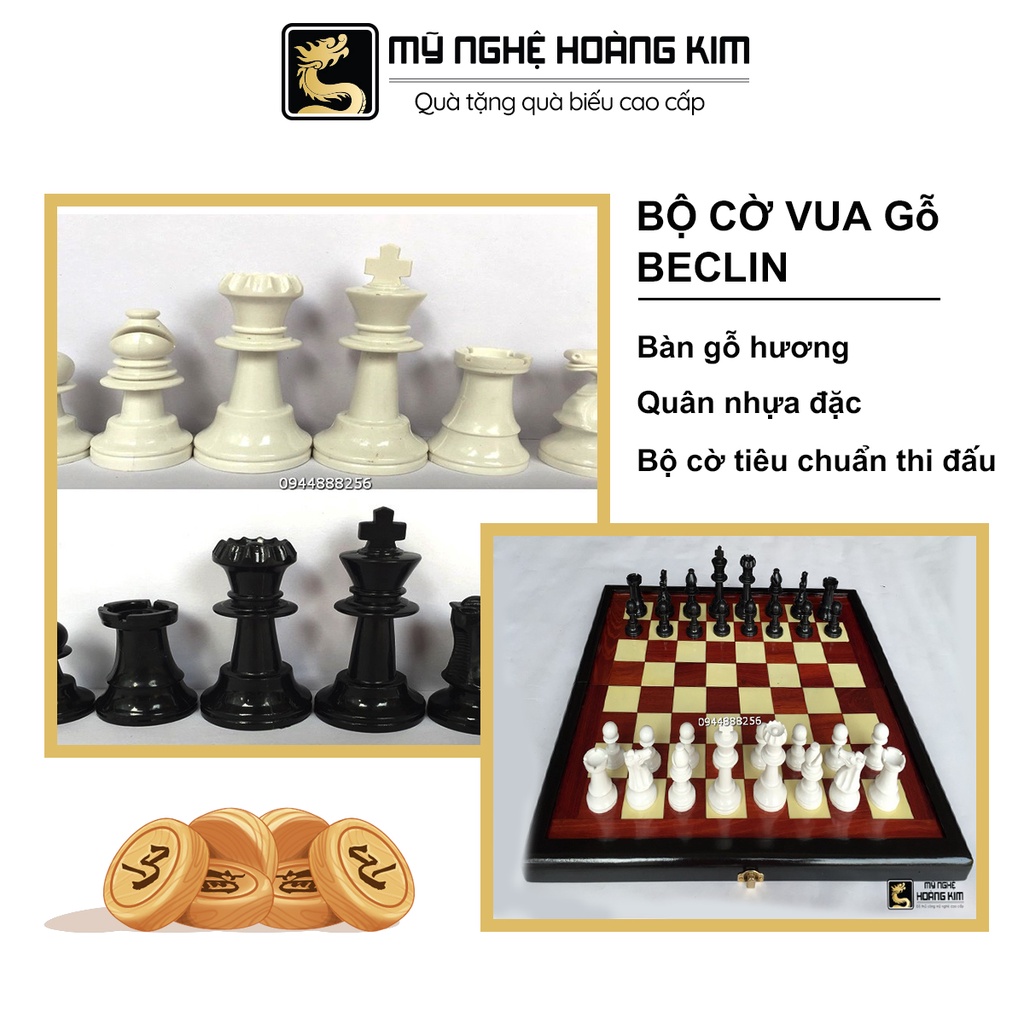 BỘ CỜ VUA Gỗ BECLIN  Mỹ Nghệ Hoàng Kim chuyên bán bộ cờ vua cao cấp