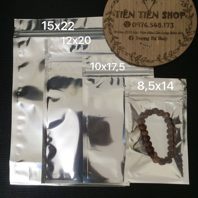100g túi thiếc bạc mỏng mặt trong mặt bạc