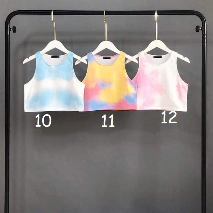 [12 MẪU] Áo ba lỗ nữ croptop bò sữa loang màu tie dye cryaotic10