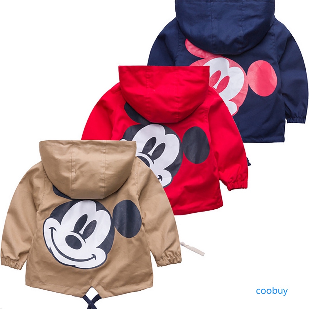 Áo khoác tay dài có nón hình chuột Mickey cho bé trai