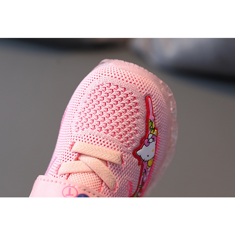 Giày Thể Thao Hello Kitty Có Đèn Led Cho Bé Size 22-31