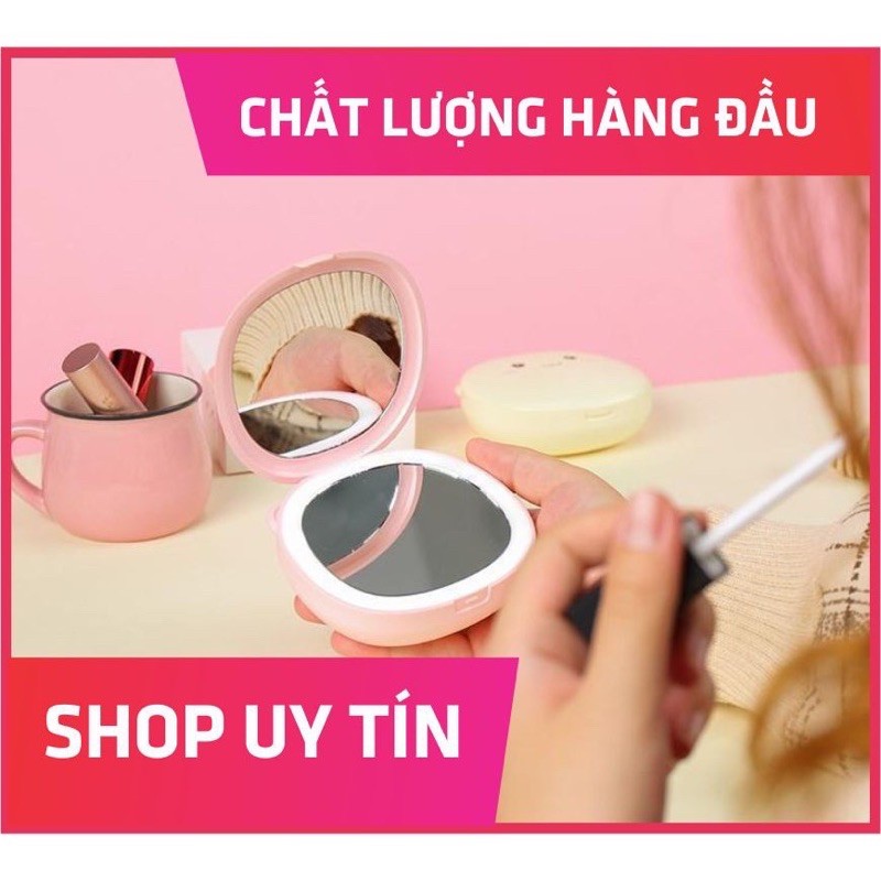 sạc dự phòng kèm gương  trang điểm đèn lex