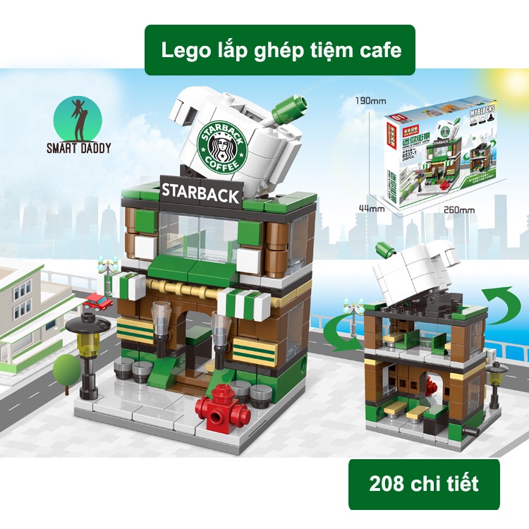 Đồ chơi lego lắp ghép nhà hàng thương hiệu - Thành phố thu nhỏ cho bé