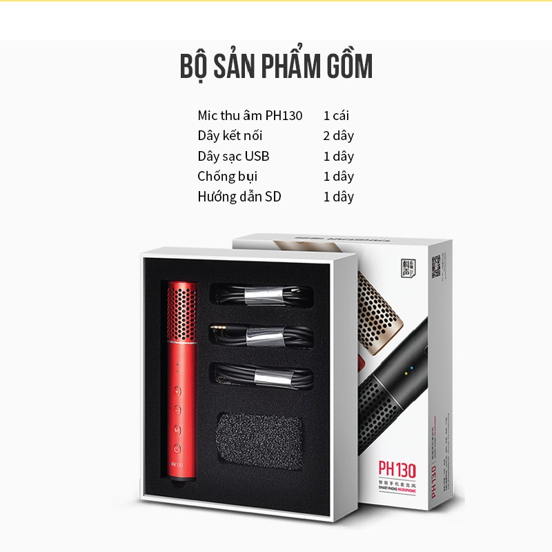 Mic  thu âm Takstar PH-130,  hát karaoke, livestream không cần Soundcard bảo hành 1 năm