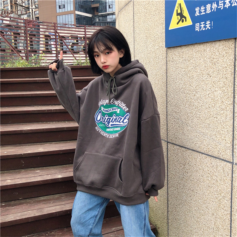 Áo hoodie tay dài dáng suông in họa tiết hoạt hình thời trang Hàn Quốc cho nữ | BigBuy360 - bigbuy360.vn