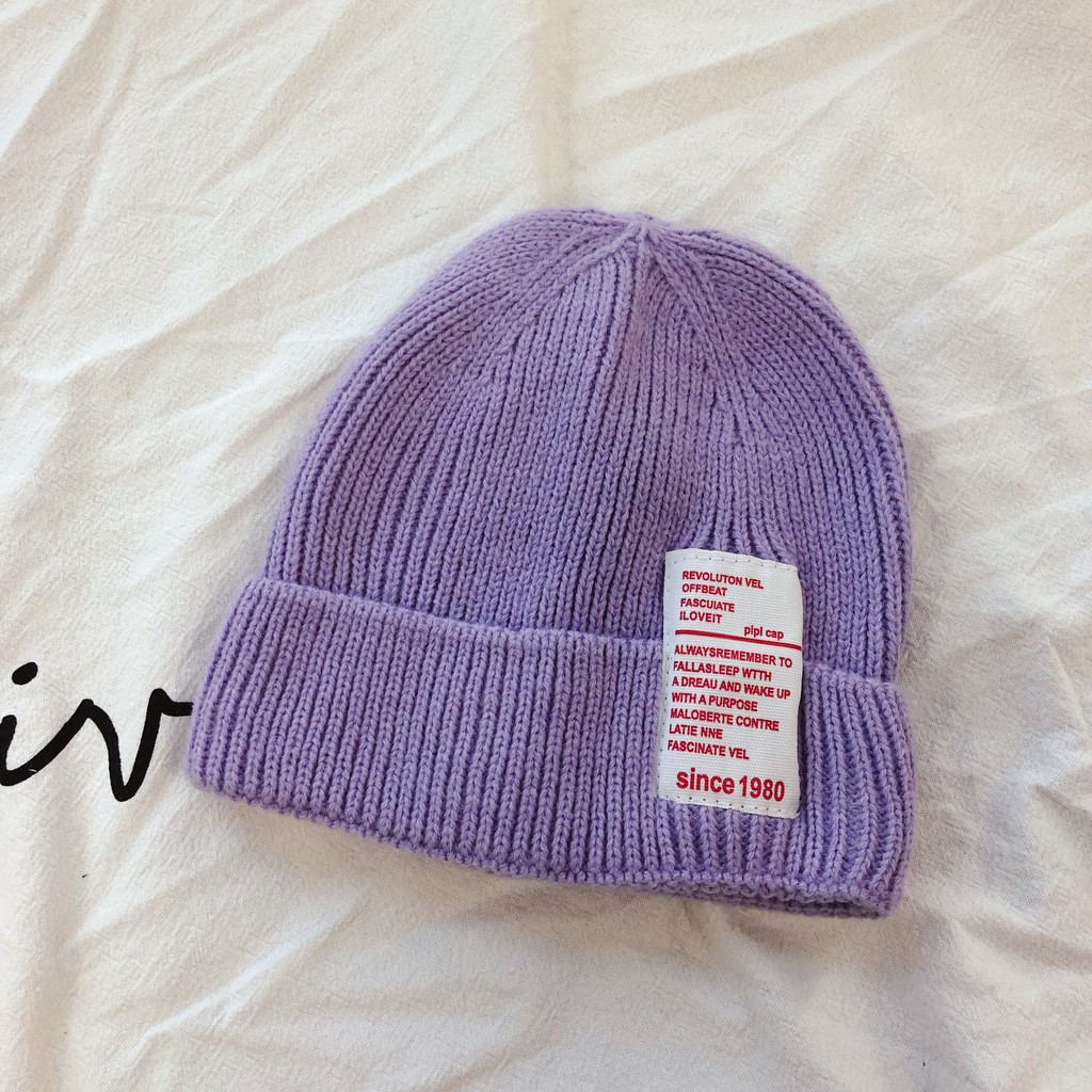 Mũ Len Màu Trơn Phong Cách Hàn Quốc Dễ Thương Thời Trang Xuân Thu Cho Bé