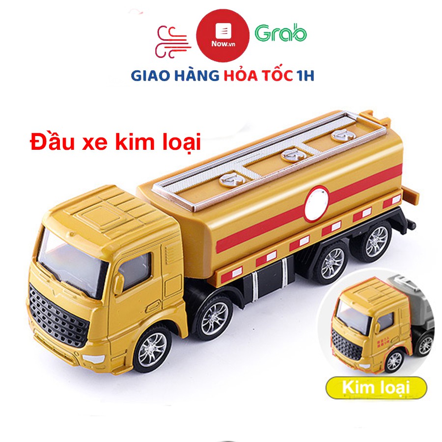 Đồ chơi mô hình xe chở dầu đầu xe bằng kim loại nguyên khối