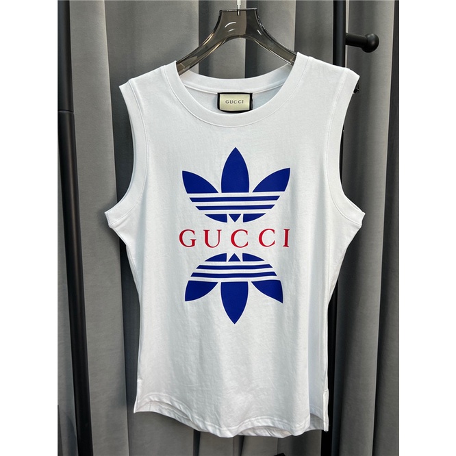 Áo Thun Ba Lỗ Gucc1 Vải cotton In Chữ Và Hoa Sen Thời Trang Mùa Hè Size S-4XL