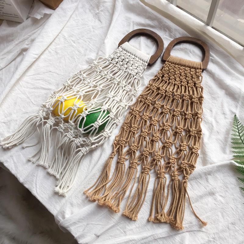 Túi lưới đan đi biển xinh xắn