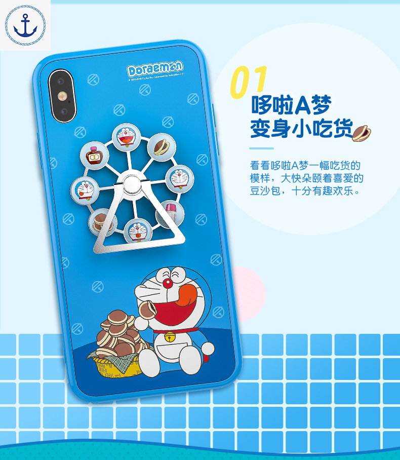 Ốp Điện Thoại In Hình Doraemon Đáng Yêu Cho Iphone X Ixr / 8plus 7