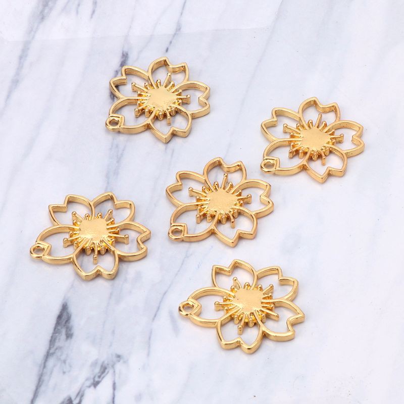 Bộ 5 Khung Mặt Dây Chuyền Hình Hoa Anh Đào