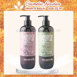 Bộ Dầu Gội Xả Mềm Mượt Chống Gàu Delofil Arganoil Protein 500ml/800ml - Hàng Chính Hãng