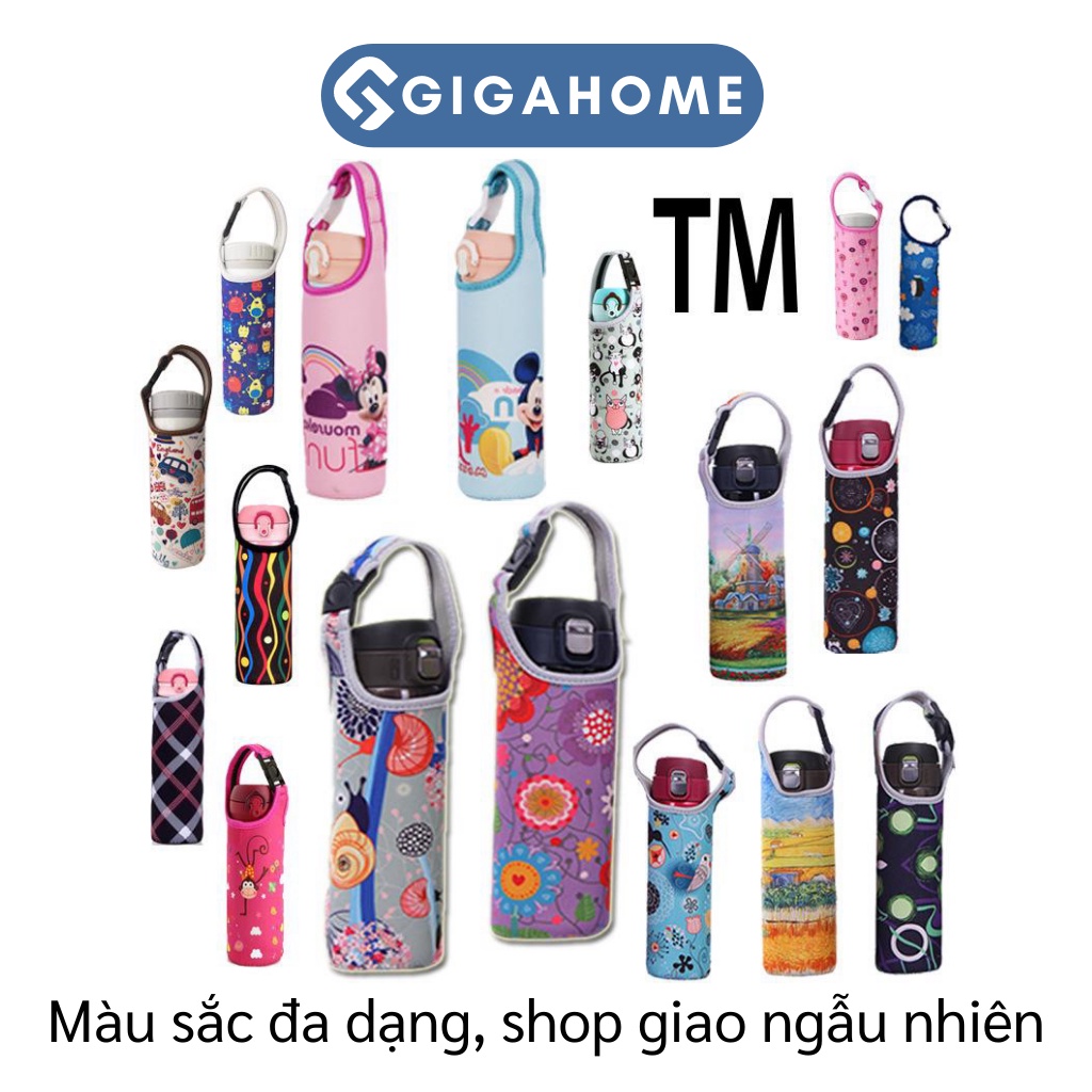 Túi Vải Bố Dày Đựng Bình Nước, Ly Giữ Nhiệt Chống Thấm, Có Quai Xách 450ml GIGAHOME 6692